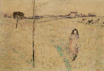 Meisje in een Weide, 1892 door John Quinton Pringle